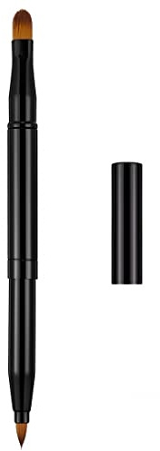 Exquisite Professional Lip Brush Applicators-Retractable Lipstick Brushes- Lipstick Gloss Makeup Brush Tool For Women and Girls (Two-Head-Black)