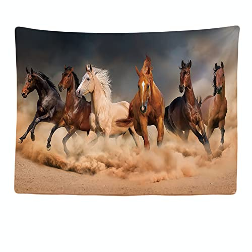 Ulticool Wandteppich, dekorativ, für Schlafzimmer – Pferde Natur Tiere – 200 x 150 cm groß – Stofftapete – Tapestry Aesthetic Wall – Panorama-Dekoration