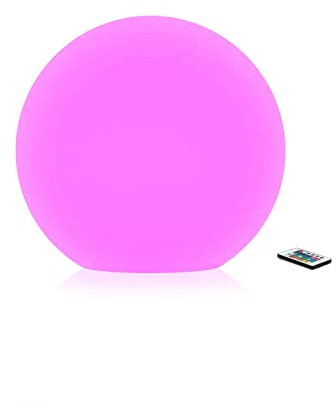 Hathdia 6-Inch LED Ball Light, Multi-Color Rechargeable Night Lights Waterproof Dimmable Mood Lamp with Remote for Home Garden Patio Party Bar Decors