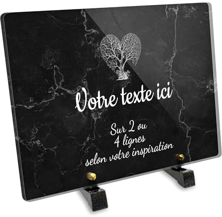 OCAP-FUNERAIRE.COM Personalisiertes ovales Plexiglas-Schild mit Herz-Baum-Motiv, verschiedene Größen, Stärke 6 mm, personalisierbar auf mehreren Linien, 30 x 20 cm