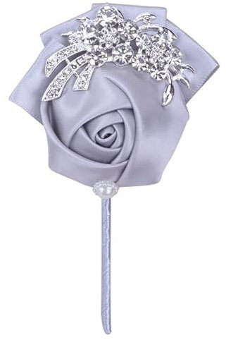 MOLUO 2 Stücke Herren Corsage Strassband Bräutigam Trauzeuge Anzug Anstecknadel Handgefertigte westliche Accessoires Hochzeitszubehör