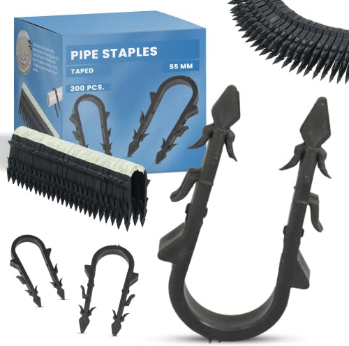 300x Tackernadeln Rohrhalter Fußbodenheizung 55mm Tackerklammern Geklebt Nadeln Klammer Für Isolierung Klammerpistole Rohrtackerklammern Taker-Clipsatz Rohrklammern Ankerclips Heftklammern