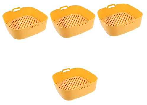 OQHAIR 4 Pezzi Pad per friggitrice ad Aria Quadrato tortiera USA e Getta underpads friggitrice ad Aria Forno Riutilizzabile friggitrice ad Aria cestello tappetini per friggitrice ad Aria