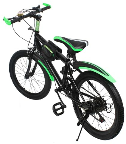 Chynalys Kinderfahrrad 20 Zoll Kohlenstoffstahl Mountainbike, 7-Gang Jugendfahrrad Mit Zweischeibenbremse für Jungen und Mädchen (GRÜN)