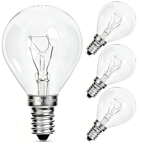 Sunnylinn 25W E14 Wax Burner Bulbs, Scentsy Light Bulbs Dimmable Warm White 2700K, Fancy Globe Scentsy Light Bulb 230V, G45 Small Edison Screw Bulbs for Warmers, Oven, Up to 300°C (4-Pack).