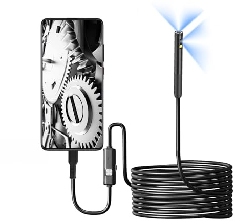 Inspektionskameras 1920P Endoskop HD Wasserdicht IP67 300cm WiFi Endoskop für Smartphone (Brown)