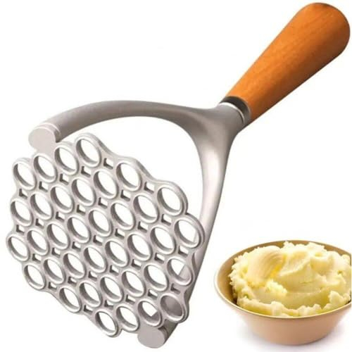 Potato Masher, Non-stick Potato Mesher with Handle Food Masher Cooking Tool Kitchen Gadget for Mashed Potatoes, Jam, Vegetables and Fruits