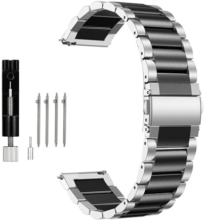 Triblanc Metall Armband Edelstahl Schnellspanner Uhrenarmband 18mm 20mm 22mm Geeignet für Damen Herren