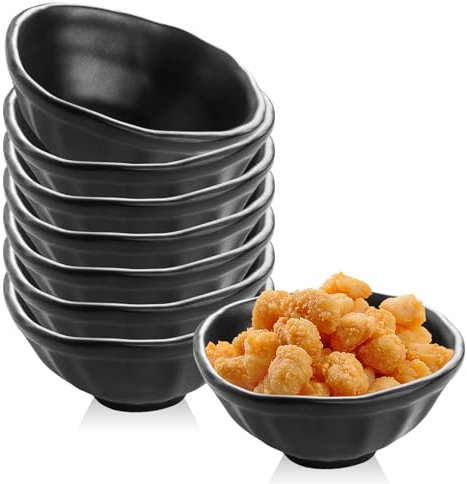 Vegena Juego de 8 cuencos para salsa de soja, cuencos para salsa de soja, cuencos para salsas de soja, cuencos vintage para sushi, cuencos para especias, salsa de soja, aperitivos (10,7 x 5 cm)