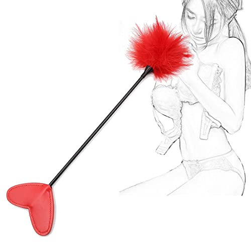 Fouet érotique Flogger SM avec pagaie en forme de cœur en cuir et chatouilleur de plumes de luxe chatouilleur de flirt BDSM bondage fessée fouet à clitoris en plumes jeu de rôle érotique jouet sexuel