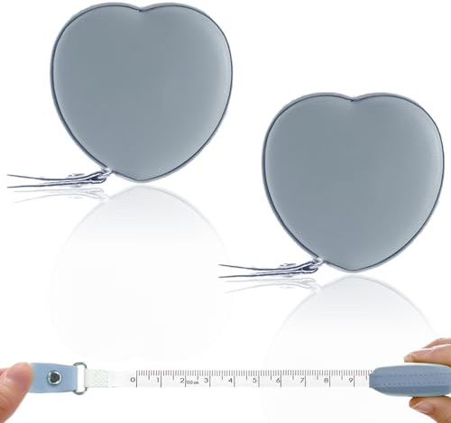 Paquete de 2 cintas métricas retráctiles de doble cara de 60 pulgadas, ideal para medir telas corporales, costura, sastrería, tejer, manualidades y pérdida de peso (azul)