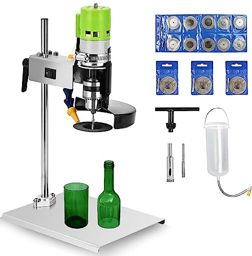 Stained Glass Kit，Electric Glass Bottle Cutting Machine, 150W 6000RPM Multifunctional Wine Bottle Cutter, with Complete Accessories, DIY Glass Cutting Tool Kit for All Shapes And D