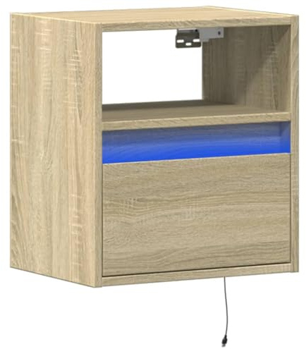 vidaXL TV-Wandschränke mit LED-Beleuchtung 2 STK. Schwarz 41x31x45 cm