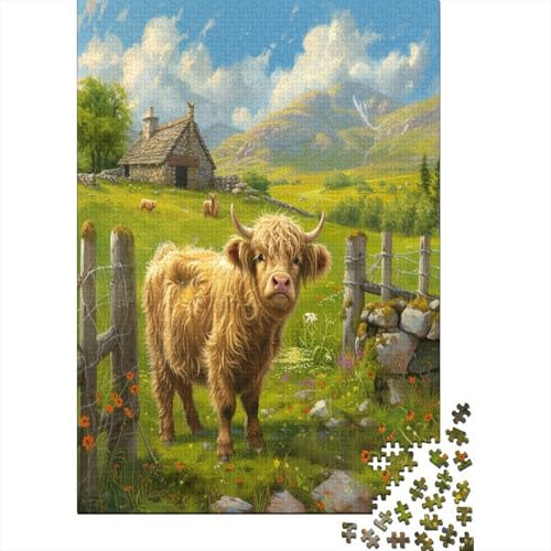 Puzzle Farbenfrohes Niedliche Kuh Geschicklichkeitsspiel Erwachsene Puzzles Tier Clevere Rätsel Puzzle 1000 Teile Impossible Puzzle Für Erwachsene Kinder 1000pcs (75x50cm)