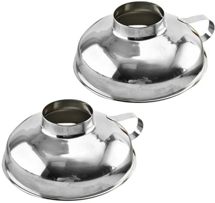 Cabilock 2piezas Embudo De Mayonesa Acero Inoxidable Embudo Para Trasvase De Aceite Uso Cocina Filtro De Líquidos Para Salsa