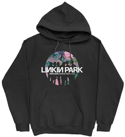 Linkin Park Official Merchandise from Zero Silhouettes Tour Hoodie Felpa con Cappuccio, Nero, L Unisex-Adulto