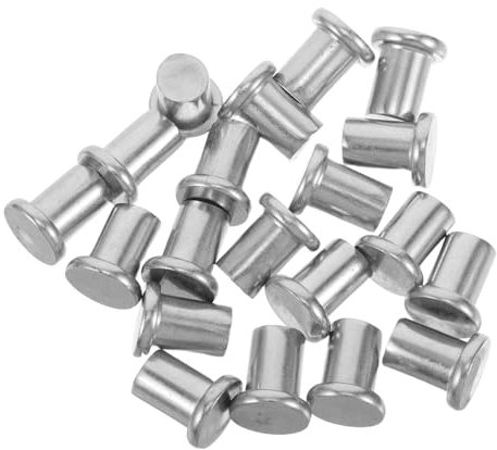 iplusmile 20pièces Rivets à Tête Plate Acier Inoxydable Kit De Rivets Solides Pour Travaux Manuels Pour Projets Artisanat