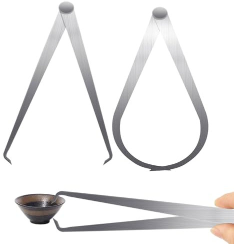 2 Pcs Inner&Outer Calipers Measuring Tool, 150mm/6 Inch Vernier Calipers, Stainless Steel Inside Outside Caliper for Pottery, Woodworking, and Precision Measurement