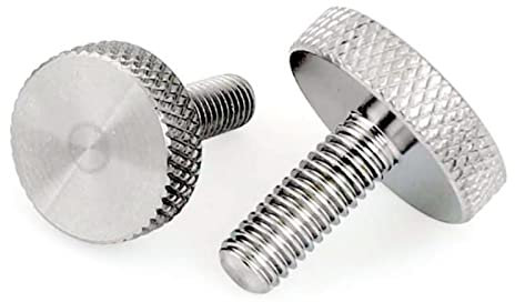 OZXLH M3 M4 M5 M6 M8 M10 304 Edelstahl Rändelschraube Flache Handschraube Manuelle Einstellschraube(M5x16(d16xh5) 3pcs)