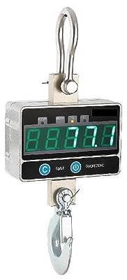 Bilancia a Gancio, 1000KG Mini bilancia digitale for gru Lega di alluminio argento resistente con schermo di lettura a LED Gancio ad anello rinforzato Alta precisione Industriale, Pesca