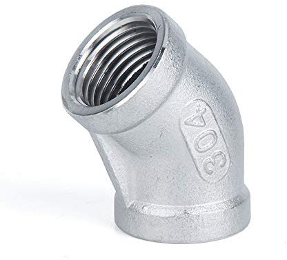 HBGNZU 1pc BSP NPT Female 45 Degree Elbow Connector Coupler 201 304 316 Stainless Pipe Fitting(BSPT SS304,3/4)