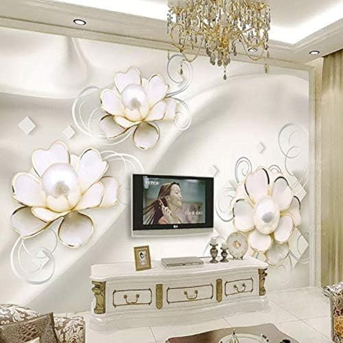 XLMING Tête De Lit À Grandes Fleurs Papier Peint 3D Intissé Salon Canapé Chambre À Coucher Salle Manger Intérieure Murale-200cm×140cm