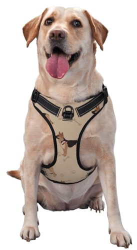 Fußabdrücke eines Deutschen Schäferhundes, Haustiergeschirr, Verstellbares reflektierendes Hundegeschirr, Haustierleinenweste,L