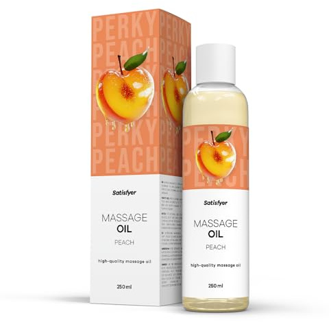 Satisfyer Massageöl Peach | Intim geeignet | Leicht zu verteilen | 250 ml | Für entspannende & sinnliche Massagen | Hautfreundlich & pflegend | Ideal für Paare & Wellnessmomente