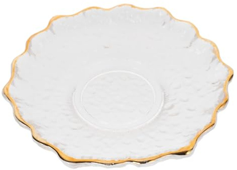 Cabilock Sottobicchiere in Vetro Trasparente Forma Fiore con Tappetino Spesso Antiscottatura per Tazze da tè e Poggia Bicchiere Ristorante e da tè