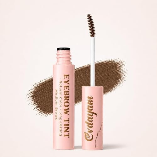 Eyebrow Tint & Eyebrow Gel – Smudge-Proof, Long-Lasting Color & Shape, Easy Application, Natural Full Eyebrow（Medium brown）