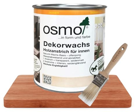 Osmo Dekorwachs 0,75 l Kirschbaum 3137 + Flächenstreicher Pinsel von Pfahler