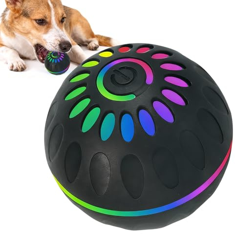 Huayeex Interaktiver Hundeball - Bewegendes Rollendes Haustierzubehör - Intelligenter Elektrischer Ball Für Katzen,Für Hunde Welpen Kätzchen Mittelgroße Große Rassen Zimmer Haus Innen Außen Garten