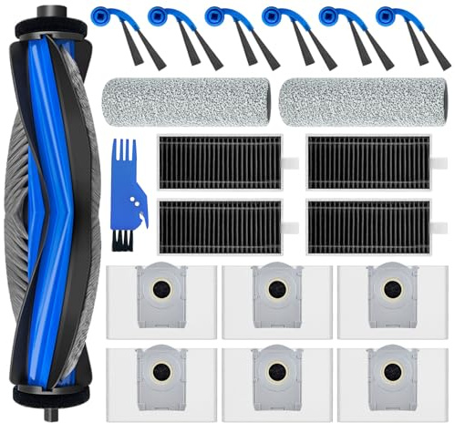 T80 Accessori per Ecovacs Deebot T80 Omni Robot Aspirapolvere 20 Pezzi Ricambi, 1 Spazzole Principali, 2 Panni Roller, 4 Filtri, 6 Spazzole Laterali, 6 Sacchetti per la Polvere, 1 Spazzole di Pulizia