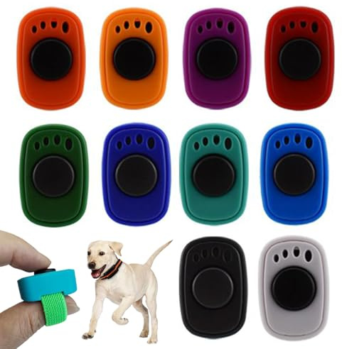 Generico Clicker für Hundetraining – Clicker für Hunde, zum Trainieren von Tieren mit Ton, 10 Stück Clickr für verstellbare Hunde für mittelgroße Hunde, groß, Zuhause, Reisen zum