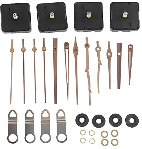 AQFNEB Clock Repairing Replacement Kit with Walnut Wood Hands and Quartz Movement, DIY Clock Movement Set for Wall Clock Repair, Quiet Non - Ticking Retro Style