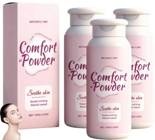 Comfort Powder für Frauen, Dry & Fresh Powder, Körperpuder mit Duft für den Intimbereich wie Leiste und unter den Brüsten, Absorbiert Schweiß und Beugt Wundscheuern Sowie Gerüchen, 100g (3)