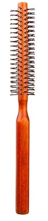 Profi Rundbürste & Bartbürste aus Holz mit Wildschweinborsten für Föhnen & Styling – Kleine Haarbürste für Volumen, Glanz & Bartpflege – Hochwertige Föhnbürste für Damen & Herren (20cm+, 1 Stück)