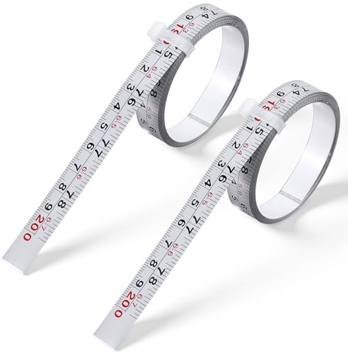 Rahhlizs 2 Pcs Self-Adhesive Measuring Tape, 78 Inch/200cm Imperial & Metric Tape Measure, White Peel & Stick Ruler Tapes Left to Right for Workbench, Woodworking, Table Saw