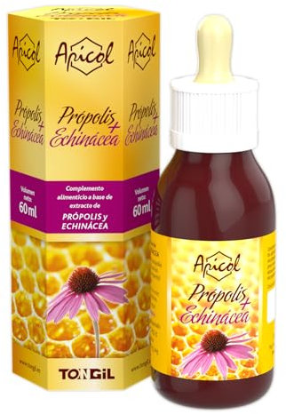 Apicol Própolis + Echinácea | Propóleo y Equinácea en Gotas 60 ml | Irritación de Garganta, Apoyo Inmune, Efecto Suavizante en Cuerdas Vocales - Sin Alérgenos | de Tongil