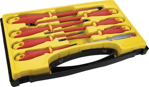 8 tlg. Elektriker Schraubendreher Set 1000V Elektro Schraubenzieher Stromprüfer Spannungsprüfer