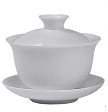 Gaiwan - Servizio da tè in porcellana smaltata bianca, per la decorazione di casa e ufficio (100 ml)