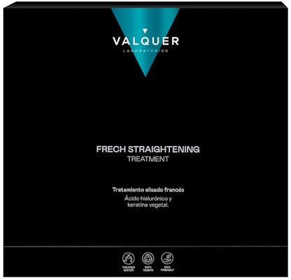 Valquer Alisado Francés, Tratamiento Capilar Completo. Cabello Liso, Hidratado y Sin Encrespamiento. Con Ácido Hialurónico y Keratina Vegetal. Ingredientes Naturales. Vegano.