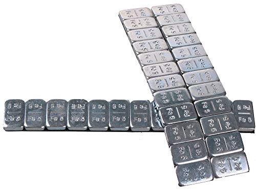 BB-EP Klebegewicht – 20 Riegel a 60 Gramm (12x5 gr.) Auswuchtgewicht – Wuchtgewicht für Alufelgen Silber-Glänzend – 1.2 kg