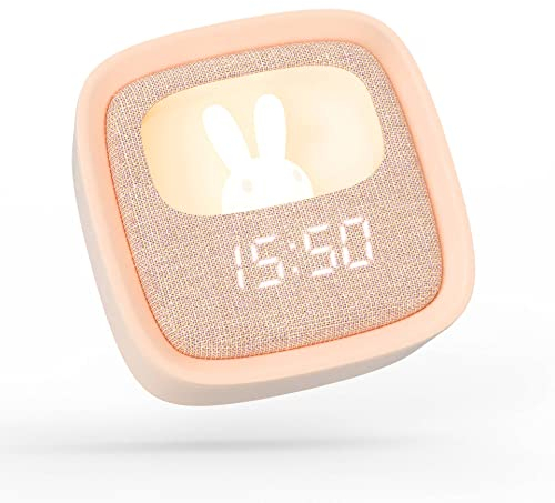 Wecker mit Nachtlicht Billy Clock - Soft-Touch Silikon-Rahmen - Digitaler Lichtwecker mit Datum, Uhrzeit & 3 Weckfunktionene - Rosa - MOB