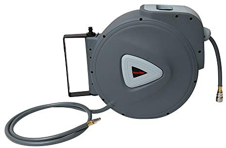 Gimisgu Druckluftschlauch Aufroller automatisch 30m, 1/4 Anschluss, Schlauchaufroller Schlauchtrommel Wandschlauchhalter 180° schenkbar