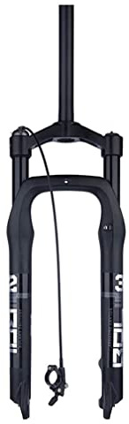HIMALO Snowbike-Federgabel 26 X 4,0 Zoll Fat MTB Luftgabel 110 Mm Federweg 28,6 Mm Gerades Rohr E-Bike-Gabel QR 9 X 135 Mm Remote Lockout (Color : Black)