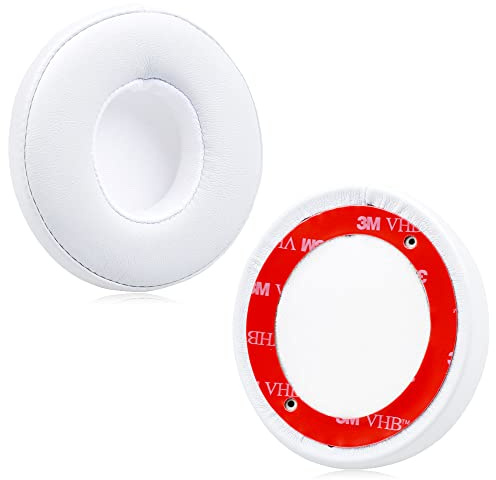 JHZZWJ Earpads Compatible with Beats Solo 2 & Solo 3 Wired Headphones Cushion Pads Professional Headphones Ear Pads Cushions Replacement white