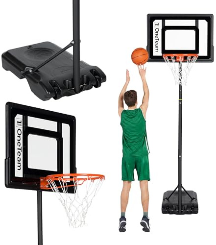 OneTeam BH02 Basketballkorb freistehend – Höhenverstellbar | PVC-Board, Doppelfedern | Outdoor