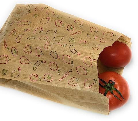 Sacchetto di carta kraft per frutta e verdura 1,5 kg, dimensioni 19+6 x 30 cm (100).
