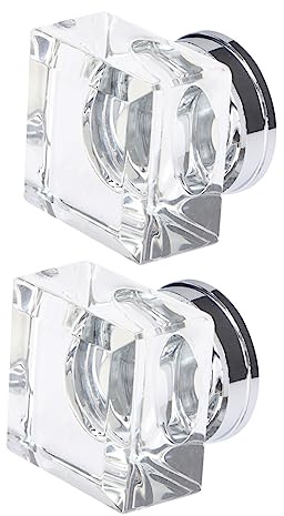 DOITOOL 2Pcs Crystal Clear Drawer Knobs with Smooth Edges for Cabinet Doors and Dressers Easy Installation Furniture Accessories